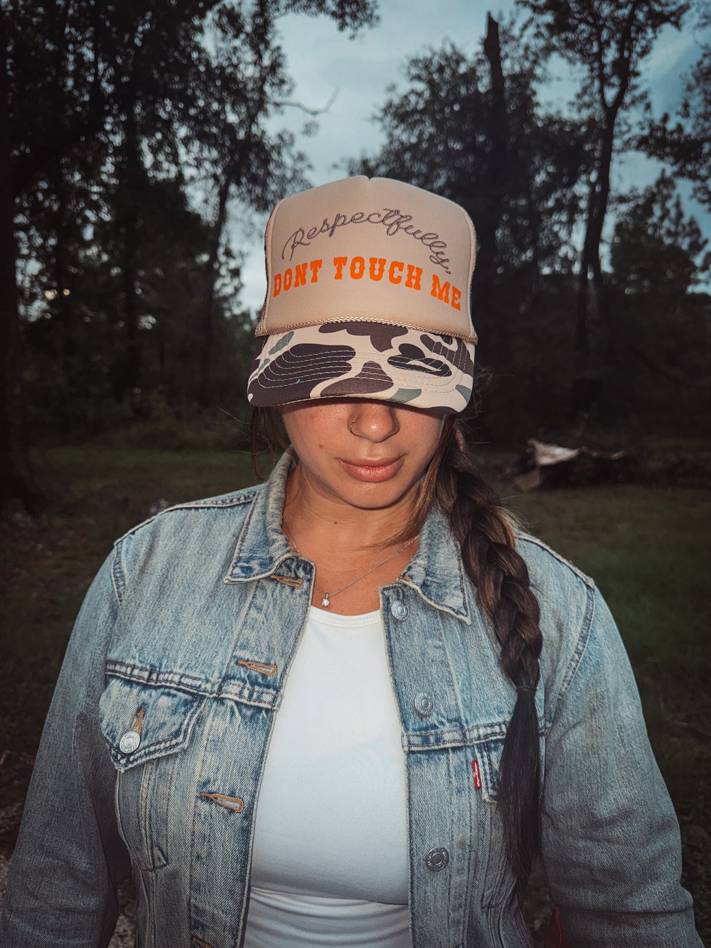 Don’t Touch Me Trucker Hat - Camo