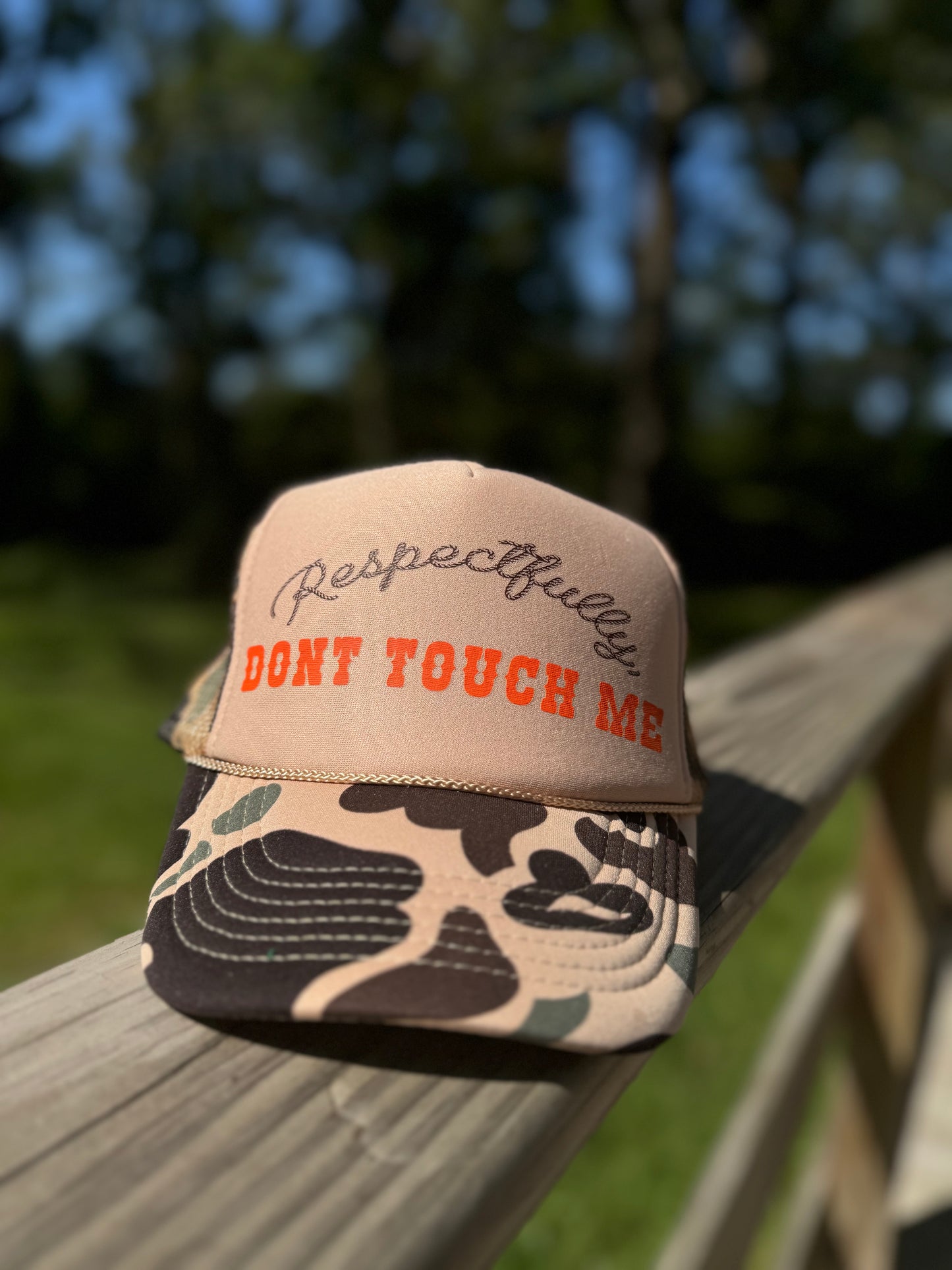 Don’t Touch Me Trucker Hat - Camo