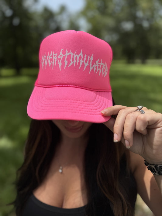 Overstimulated Trucker Hat - Hot Pink