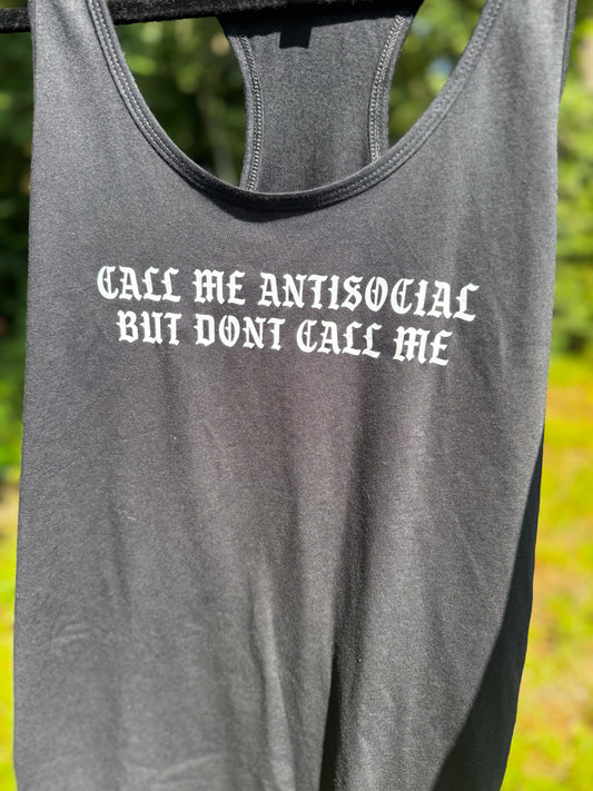 Call Me Antisocial Women's Tank - Black